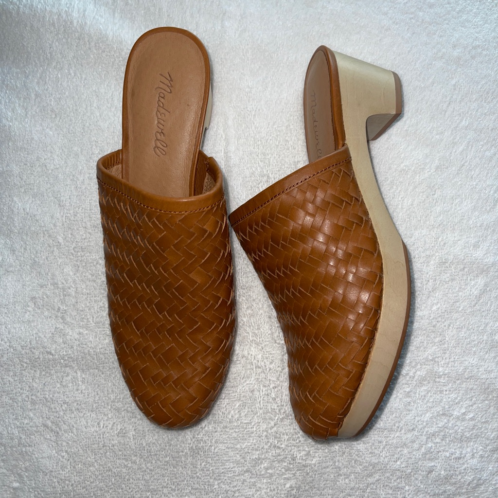 {Madewell} The Jordyn Clog In Woven Leather Size 7.5